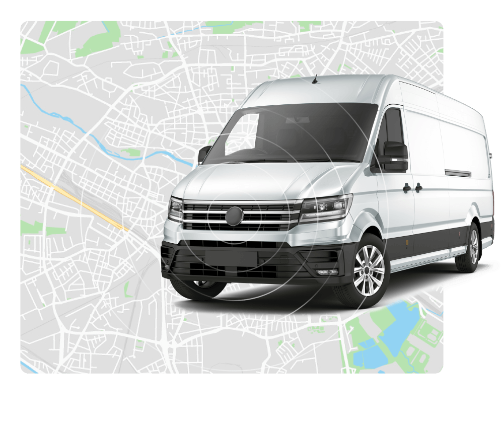 Fleet management dashboard with real-time vehicle tracking map
